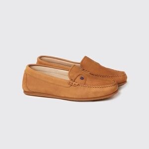 Dubarry of Ireland Leather Classic Loafer Tan Slip On Flat Boat Shoes Size 38.5